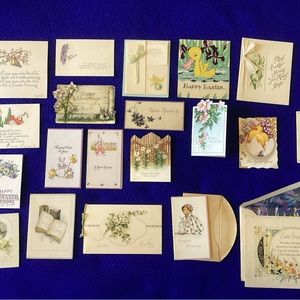 Easter Greeting Cards. Lot of 20. Vintage, Antique, from the 1900’s - 1930’s.